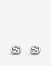 GUCCI GUCCI WOMEN'S SILVER INTERLOCKING G STERLING SILVER STUD EARRINGS,49603149