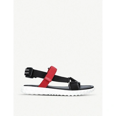 Valentino Garavani Garavani Coordinates Grosgrain And Leather Sandals In Black