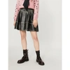 MIU MIU BI-COLOUR BELTED LEATHER SKIRT