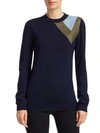 LOEWE Wool & Leather Colorblock Sweater