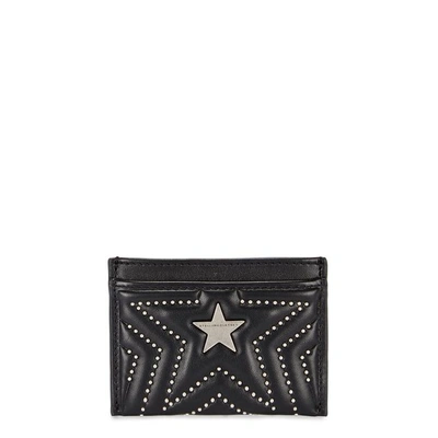 Stella Mccartney Studded Faux Leather Card Holder In Black