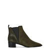ACNE STUDIOS JENSEN ARMY GREEN SUEDE ANKLE BOOTS