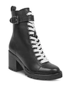 MARC FISHER LTD WOMEN'S WAREN ROUND TOE LACE UP LEATHER BOOTS,MLWAREN