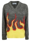 Prada Flame-intarsia Mohair-blend Sweater In Multicolor