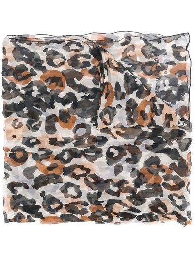 Sonia Rykiel Leopard Print Scarf In White