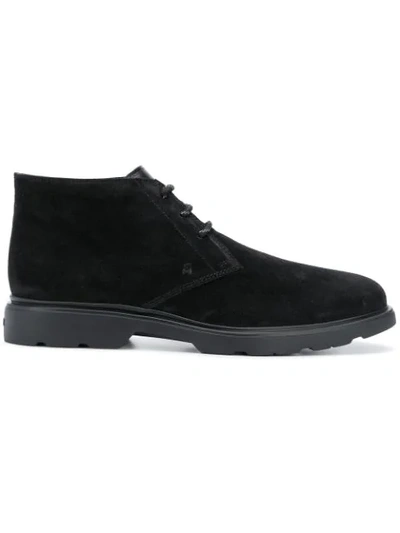 Hogan Suede Ankle Boot With Memory Sole In Black