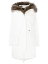 WOOLRICH WOOLRICH PADDED HOODED COAT - WHITE