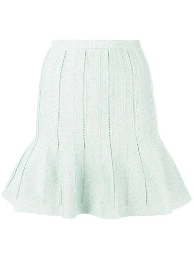 Alberta Ferretti Flared Short Skirt In Green
