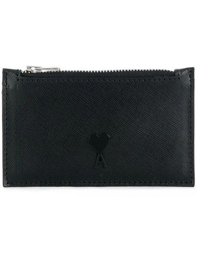 Ami Alexandre Mattiussi Ami - Zipped Leather Cardholder - Mens - Black