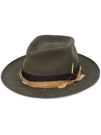 Nick Fouquet Leather Hat In Green