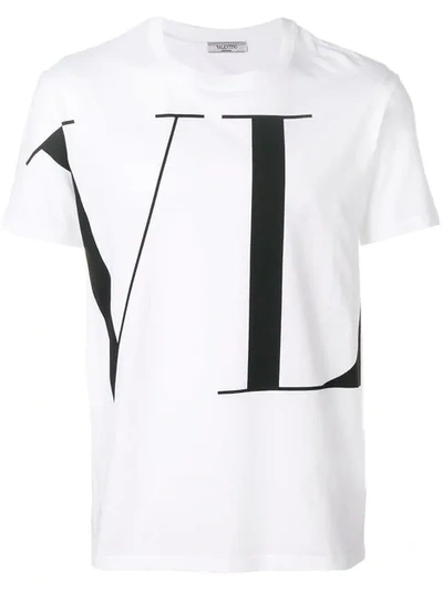 Valentino Vltn Print T-shirt In White