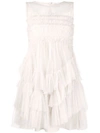 RED VALENTINO RED VALENTINO FLOUNCED TULLE DRESS - NEUTRALS