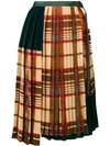 SACAI PLEATED TARTAN SKIRT