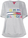 TOMMY HILFIGER high low logo T-shirt