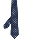 KITON KITON FLORAL WOVEN TIE - BLUE