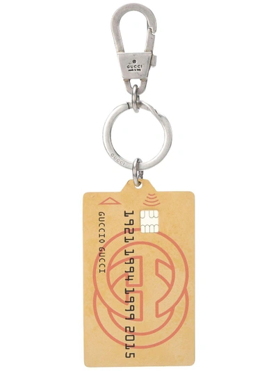 Gucci Gold Credit Card Key Ring In Neutral