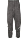 LOST & FOUND LOST & FOUND ROOMS DROP-CROTCH CROPPED TROUSERS - GREY