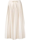 GUCCI GUCCI WEBBING PLEATED SKIRT - NUDE & NEUTRALS