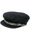 ERMANNO SCERVINO ERMANNO SCERVINO JEWELED DECORATED BERET - BLACK