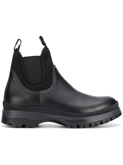 Prada Leather And Neoprene Chelsea Boots - Black