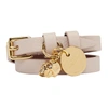 ALEXANDER MCQUEEN ALEXANDER MCQUEEN PINK LEATHER DOUBLE WRAP BRACELET