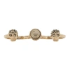 ALEXANDER MCQUEEN ALEXANDER MCQUEEN GOLD SKULL DOUBLE RING