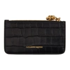 ALEXANDER MCQUEEN ALEXANDER MCQUEEN BLACK CROC ZIP CARD HOLDER