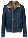 DOLCE & GABBANA DOLCE & GABBANA FUR LINED DENIM JACKET - BLUE