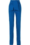 VALENTINO BOW-EMBELLISHED WOOL-BLEND SLIM-LEG PANTS