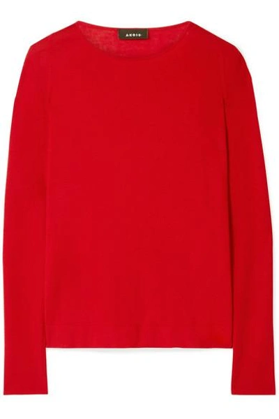 Akris Cashmere And Silk-blend Jumper In Red
