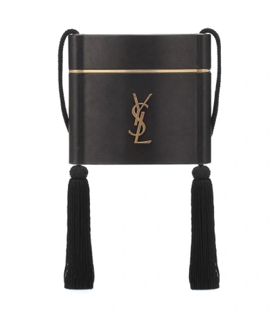 Saint Laurent Opyum Tasseled Leather Shoulder Bag In Black