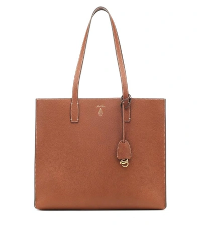 Mark Cross Fitzgerald Leather Tote In Brown