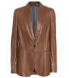 BRUNELLO CUCINELLI LEATHER BLAZER,P00342049