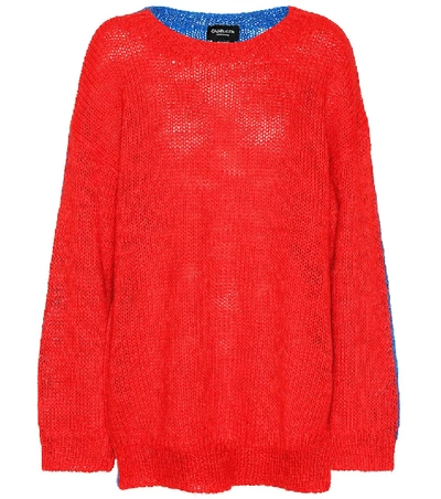Calvin Klein 205w39nyc 羊驼毛马海毛混纺毛衣 In Red