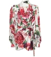 DOLCE & GABBANA FLORAL SILK WRAP JACKET,P00325854