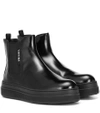 PRADA LEATHER ANKLE BOOTS,P00331350