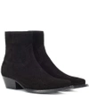 Saint Laurent Lukas 40mm Cowboy Ankle Boots In Black