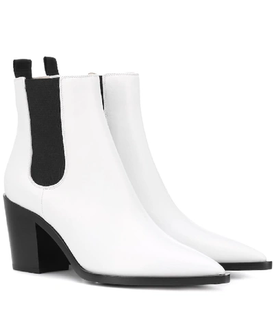 Gianvito Rossi Romney Point-toe Leather Chelsea Boots In White
