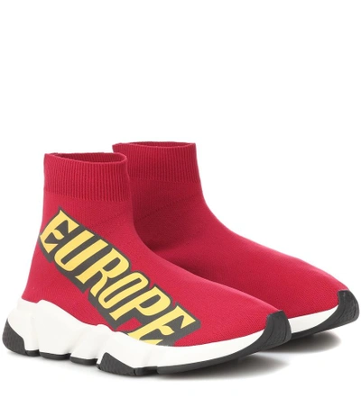 Balenciaga Speed Trainer Sneakers In Red
