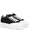 MM6 MAISON MARGIELA WOOL AND LEATHER SNEAKERS,P00331846