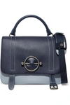 JW ANDERSON DISC TWO-TONE LEATHER AND SUEDE SHOULDER BAG