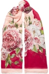 DOLCE & GABBANA FLORAL-PRINT MODAL AND CASHMERE-BLEND SCARF