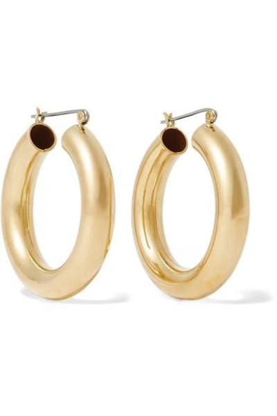 Laura Lombardi Curve Brass Hoop Earrings In Gold