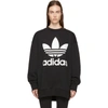 ADIDAS ORIGINALS ADIDAS ORIGINALS BLACK OVERSIZED LOGO SWEATSHIRT DRESS