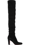 CHRISTIAN LOUBOUTIN KISS ME GENA 80 SUEDE THIGH BOOTS