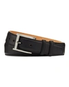 W. KLEINBERG PEBBLED BISON LEATHER BELT,PROD139510180