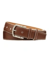 W. Kleinberg Men's South Beach Pebbled Leather Belt In Brown