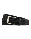 W. KLEINBERG MEN'S SPORT STRETCH BELT WITH CROCODILE-TRIM,PROD139510182