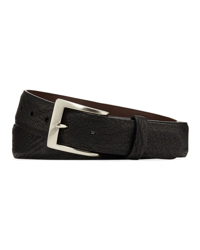 W. Kleinberg Men's Sharkskin Belt In Black