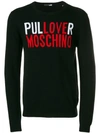 LOVE MOSCHINO LOVE MOSCHINO LOGO EMBROIDERED SWEATER - BLACK